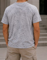 WHITE PLAIN ACID WASH T-SHIRT