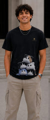 Kitty Stack – Adorable Graphic Oversized Tee