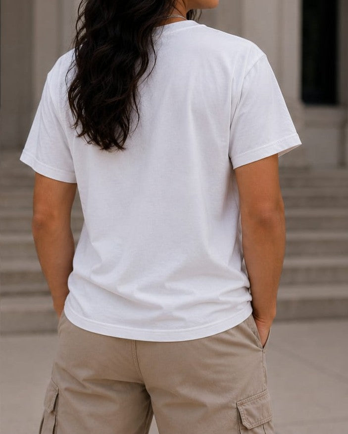 WHITE PLAIN OVERSIZED T-SHIRT