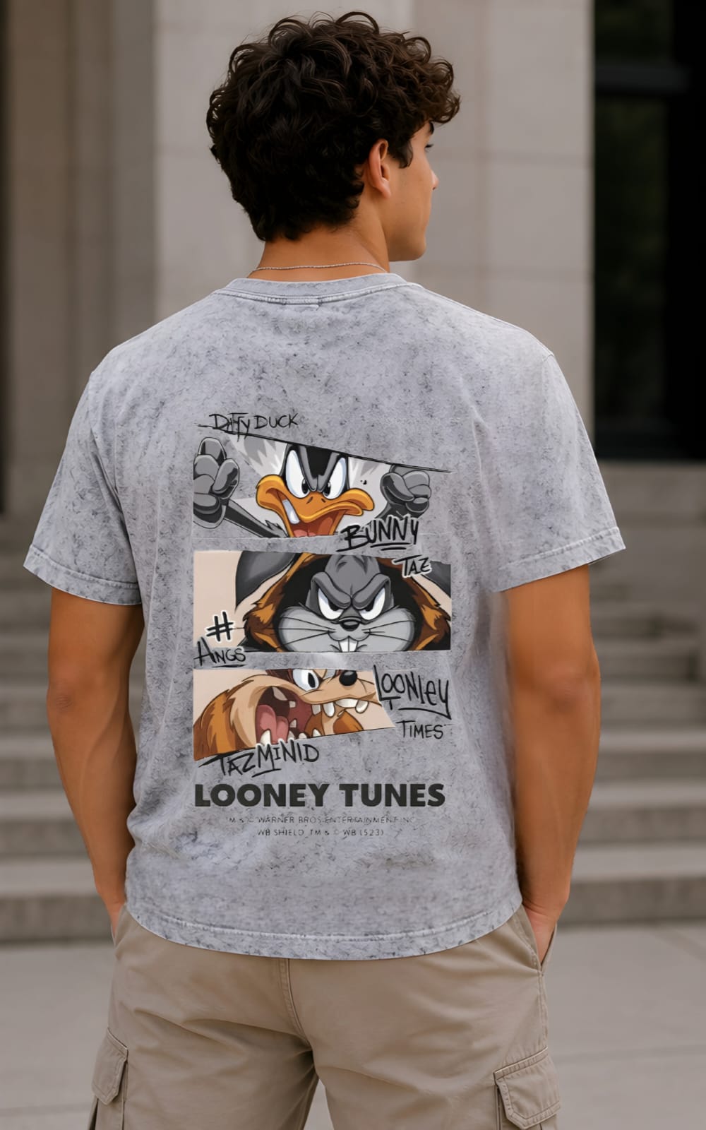 Looney Tunes Vintage Wash Oversized Graphic T-Shirt