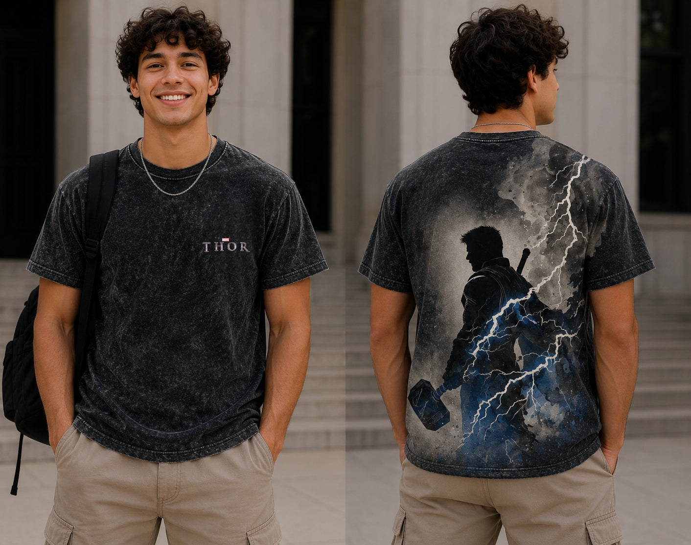 Thor Oversized Acid Wash T-Shirt