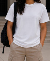 WHITE PLAIN OVERSIZED T-SHIRT