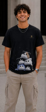 Kitty Stack – Adorable Graphic Oversized Tee