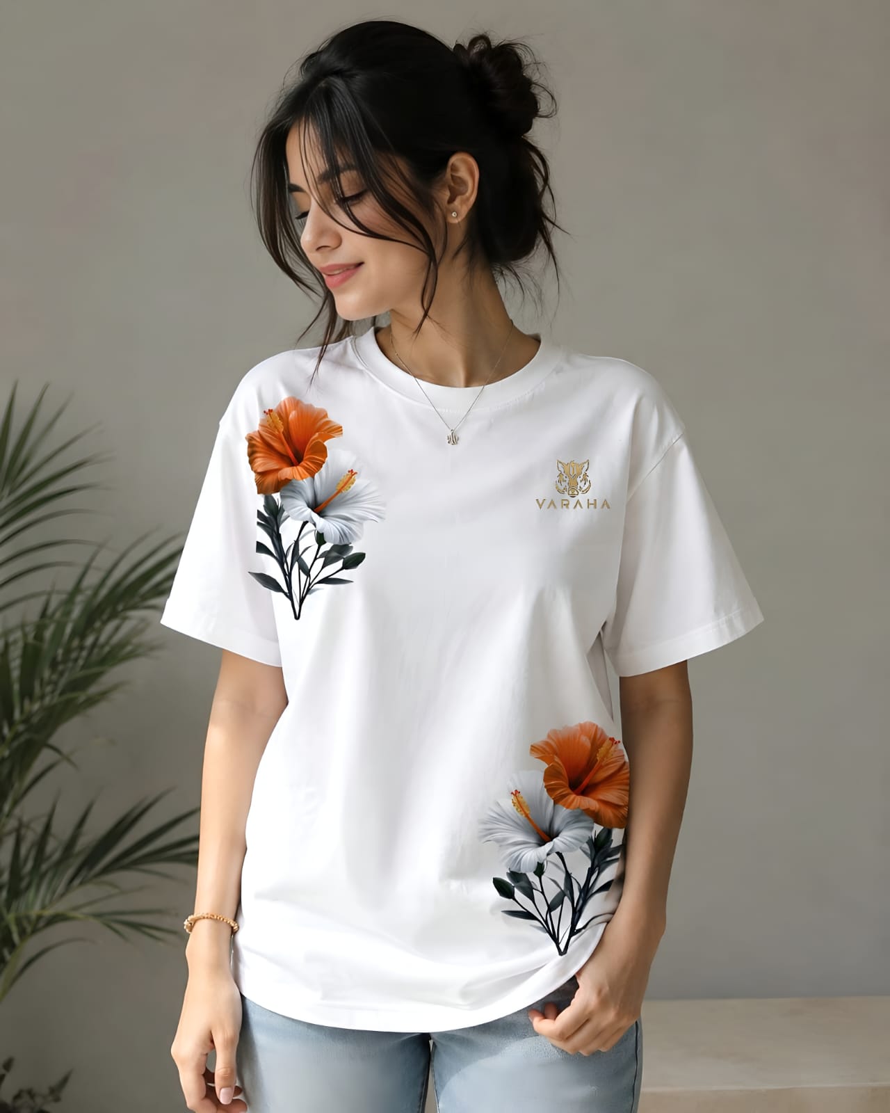 Bloom Essence – Floral Oversized Tee