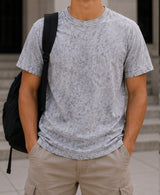 WHITE PLAIN ACID WASH T-SHIRT