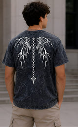 Fallen Wings – Acid Wash Oversized Tee